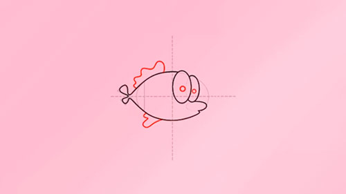 Как легко нарисовать мультяшную рыбку - Шаг 5