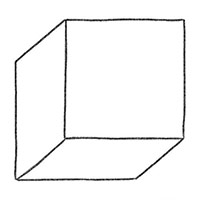 Как нарисовать объемный квадрат под разными углами - вариант 3