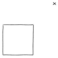 Объемный квадрат с одной точкой перспективы - Шаг 1: Нарисуйте квадрат и точку схода