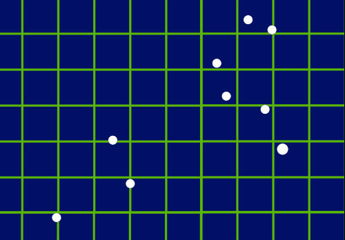 Как нарисовать созвездие льва - Шаг 1 - наносим точки на сетке