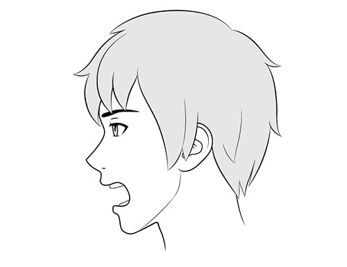 Как рисовать лицо сбоку когда человек кричит