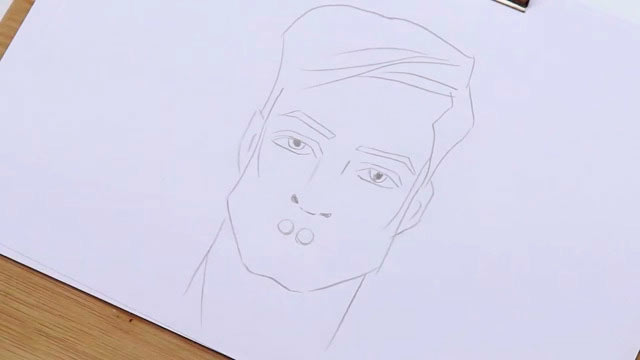 Как рисовать мужские губы - Шаг 1