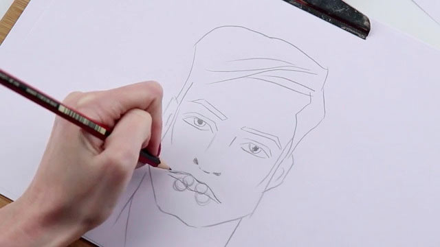 Как рисовать мужские губы - Шаг 4