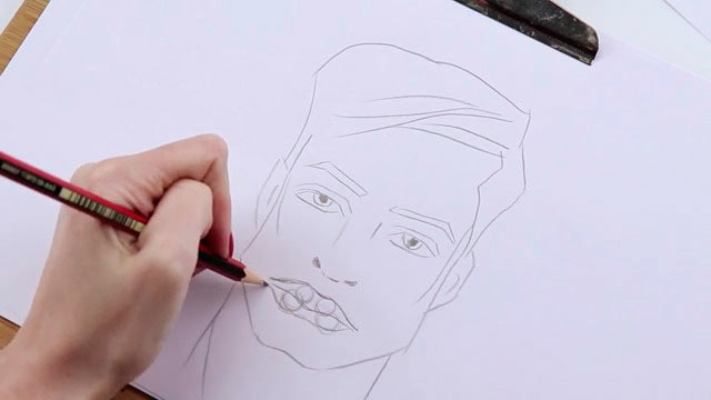 Как рисовать мужские губы - Шаг 5