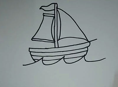 Как нарисовать корабль для детей - Шаг 17