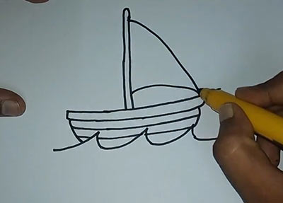 Как нарисовать корабль для детей - Шаг 12