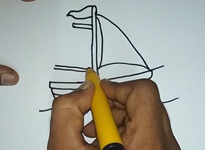 Как нарисовать корабль для детей - Шаг 15