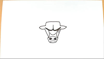 Рисунок головы быка - шаг 12