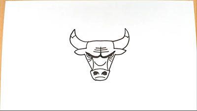 Рисунок головы быка - шаг 15