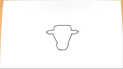 Рисунок головы быка - шаг 4