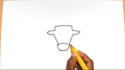 Рисунок головы быка - шаг 5