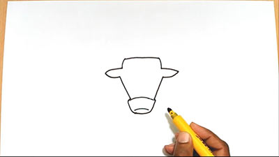 Рисунок головы быка - шаг 6