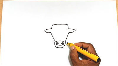 Рисунок головы быка - шаг 7