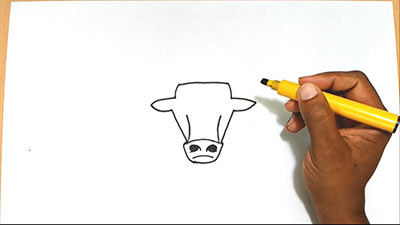 Рисунок головы быка - шаг 8