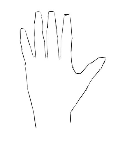 Рисуем руку человека - этап 1