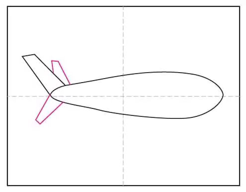 Рисунок самолёта карандашом для детей - Шаг 3