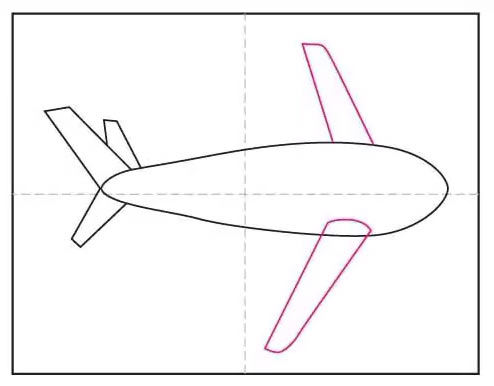 Рисунок самолёта карандашом для детей - Шаг 4