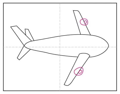 Рисунок самолёта карандашом для детей - Шаг 6