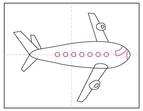 Рисунок самолёта карандашом для детей - Шаг 7